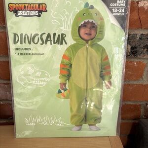 Dinosaur Costume Spooktacular Creations Green Hooded Jumpsuit Tail 18-24 months